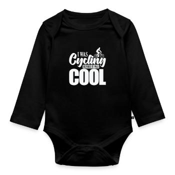 Je faisais du vélo avant que ce soit cool Cyclisme - Body Bébé bio manches longues - noir - Devant
