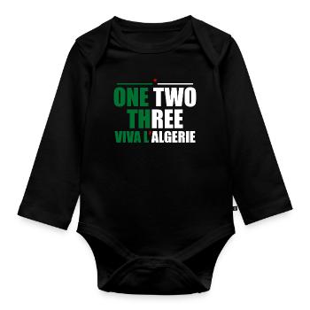 One Two Three viva L'Algerie Algeria - Body Bébé bio manches longues - noir - Devant