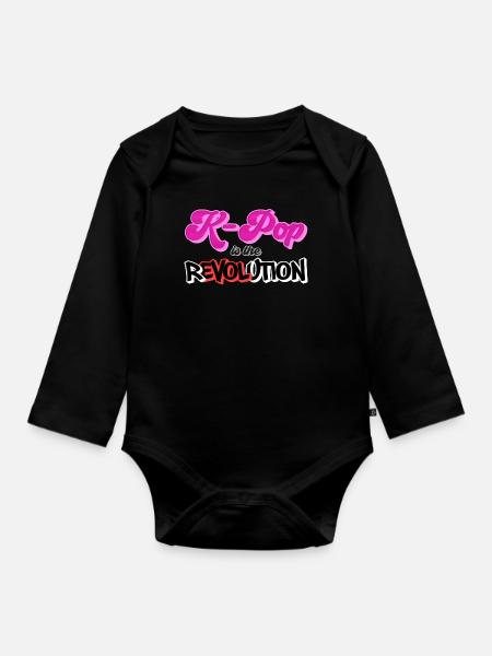 K-Pop Revolution Kpopfan - Baby Bio-Langarm-Body - Schwarz