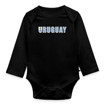 Uruguay Rugby - Organic Longsleeve Baby Bodysuit - black - Front