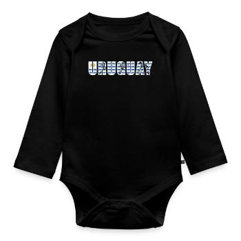 Uruguay Rugby - Organic Longsleeve Baby Bodysuit - black - Front