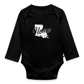 Louisiana Home USA America - Organic Longsleeve Baby Bodysuit - black - Front