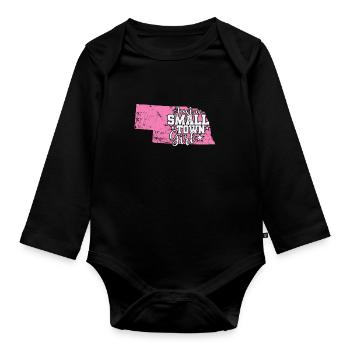 Nebraska Just a Small Town Girl USA Amerika - Baby Bio-Langarm-Body - Schwarz - Vorne