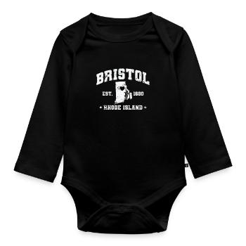 Rhode Island Bristol Est. 1680 États-Unis Amérique - Body Bébé bio manches longues - noir - Devant