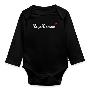 Bébé d'amour - Body Bébé bio manches longues - noir - Devant