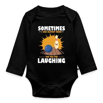 Parfois, j’entends presque les dix épingles rire - Body Bébé bio manches longues - noir - Devant