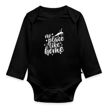 No Place like Home Pilates Powerhouse - Organic Longsleeve Baby Bodysuit - black - Front