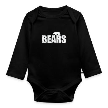 Bears in Wilderness Wald Tier - Baby Bio-Langarm-Body - Schwarz - Vorne