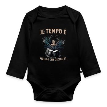 Il Tempo Quello Che Decido Io Strumento Musicale - Baby Bio-Langarm-Body - Schwarz - Vorne