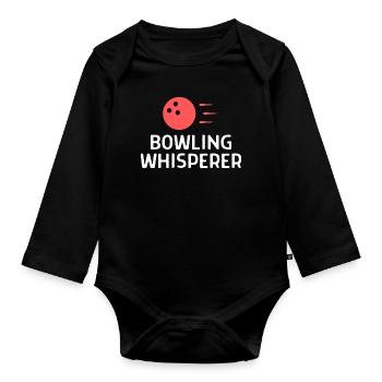Bowlen Sprüche Bowling Bowler Kegeln Geschenk - Baby Bio-Langarm-Body - Schwarz - Vorne