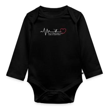 Handball T-Shirt mit Spruch - Baby Bio-Langarm-Body - Schwarz - Vorne