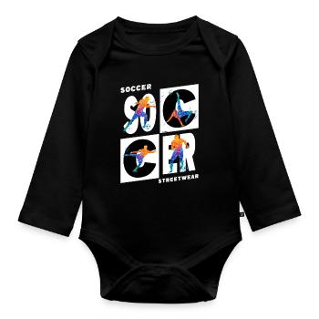 Soccer Soccer Player Soccer Player Sports Fan Club - Organic Longsleeve Baby Bodysuit - black - Front