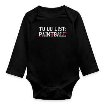 Sport To Do List Paintball - Organic Longsleeve Baby Bodysuit - black - Front