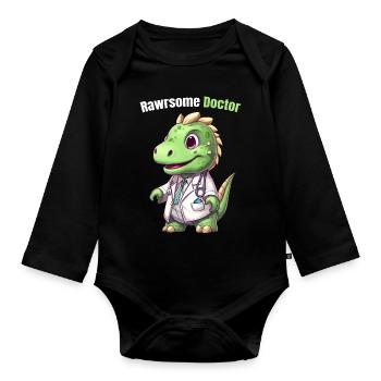 Chemise Rawrsome Dinosaur Doctor - Body Bébé bio manches longues - noir - Devant