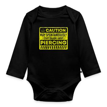 Piercing Profession Ring - Organic Longsleeve Baby Bodysuit - black - Front