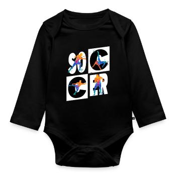 Joueur de football Joueur de football Fan Club sportif - Body Bébé bio manches longues - noir - Devant