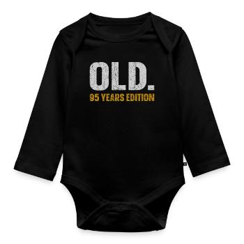 Ancienne édition 95 ans Idée cadeau du 95e anniversaire - Body Bébé bio manches longues - noir - Devant