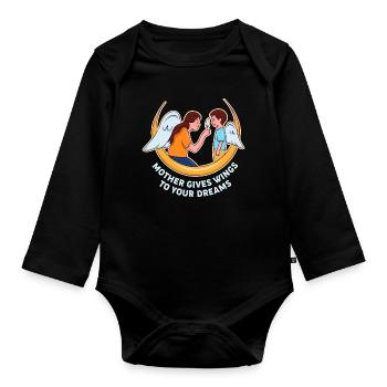 Conception de rêves de fête des mères - Body Bébé bio manches longues - noir - Devant