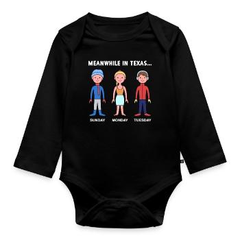 Texas Weather Change Design für stolze Texaner - Baby Bio-Langarm-Body - Schwarz - Vorne