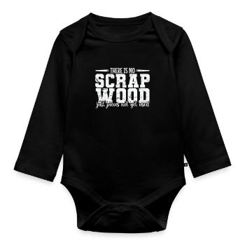 There is no Scrap Wood Waldarbeiter - Organic Longsleeve Baby Bodysuit - black - Front
