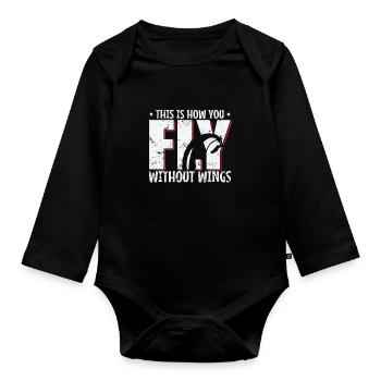 Voici comment vous volez sans Wings Hobby - Body Bébé bio manches longues - noir - Devant