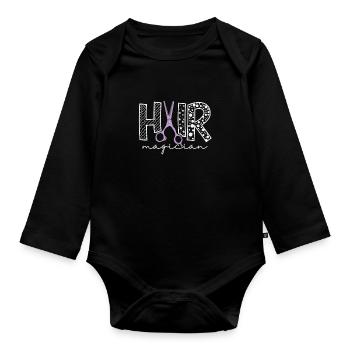 Hair Magician Hairdresser Profession Hair - Organic Longsleeve Baby Bodysuit - black - Front