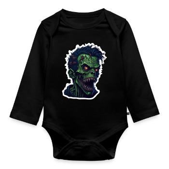 Zombie - Organic Longsleeve Baby Bodysuit - black - Front
