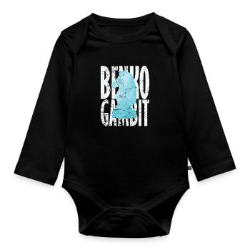 Benko Gambit Volga Gambit Chess - Organic Longsleeve Baby Bodysuit - black - Front