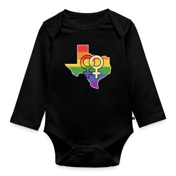 Lesbian Love Texas Design für stolze LGBT+ Texaner - Baby Bio-Langarm-Body - Schwarz - Vorne