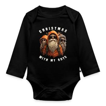 christmas with my guys - Baby Bio-Langarm-Body - Schwarz - Vorne