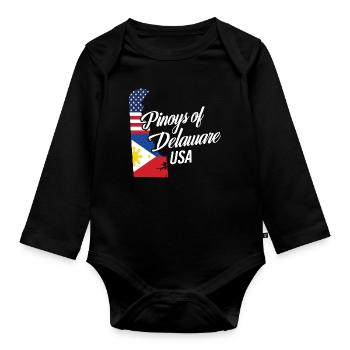 Filipinos of Delaware Design für stolze Fil-Ams - Baby Bio-Langarm-Body - Schwarz - Vorne