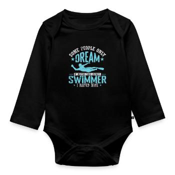 Some People only Dream of metting their Swimmer - Baby Bio-Langarm-Body - Schwarz - Vorne