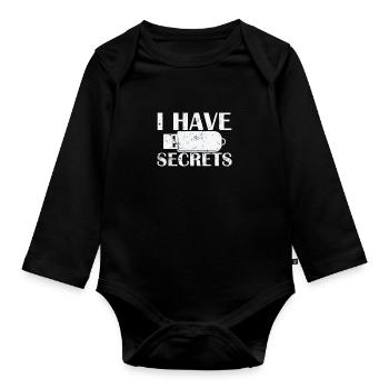 I have Secrets USB Stick Retrospeichermodul - Baby Bio-Langarm-Body - Schwarz - Vorne