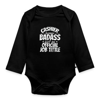 Caissier parce que Badass n’est pas un titre de poste officiel - Body Bébé bio manches longues - noir - Devant