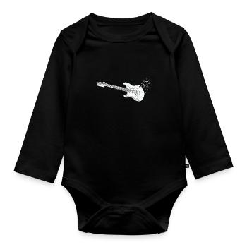 E-Gitarre Musik Musiknote - Baby Bio-Langarm-Body - Schwarz - Vorne