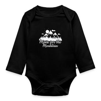 Made for the Mountain Hiking Hobby - Organic Longsleeve Baby Bodysuit - black - Front