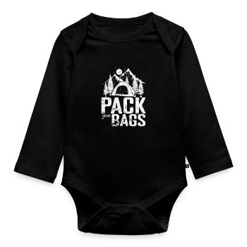 Faites vos valises Camping Vacances Liberté - Body Bébé bio manches longues - noir - Devant