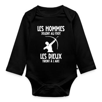 les dieux tirent à l'arc - Body Bébé bio manches longues - noir - Devant