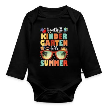 Lustige Abschlussfeier Abschied Kindergarten Hallo Sommer - Baby Bio-Langarm-Body - Schwarz - Vorne