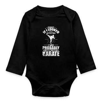 Je pensais au karaté - Body Bébé bio manches longues - noir - Devant