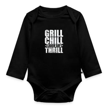 Grill Chill Labor Day Thrill - Baby Bio-Langarm-Body - Schwarz - Vorne