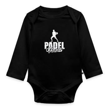 Jeu d’équipe de padel et de tennis - Body Bébé bio manches longues - noir - Devant