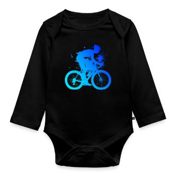 Road Cyclist Road Cycling Road Bike Road Bike - Organic Longsleeve Baby Bodysuit - black - Front