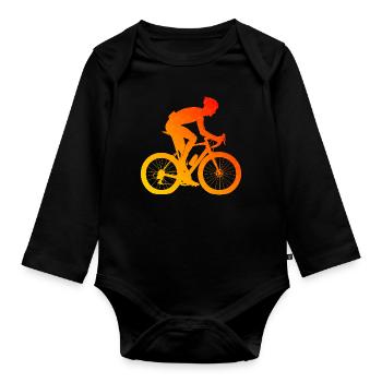 Vélo de route pour hommes Vélo de route pour femmes - Body Bébé bio manches longues - noir - Devant