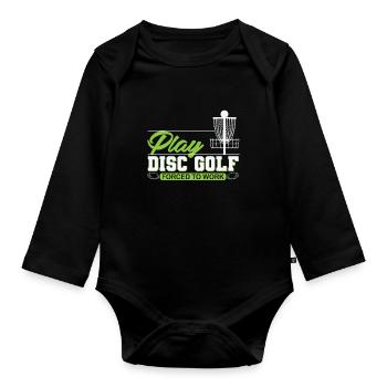 Jouer au Disc Golf - Body Bébé bio manches longues - noir - Devant