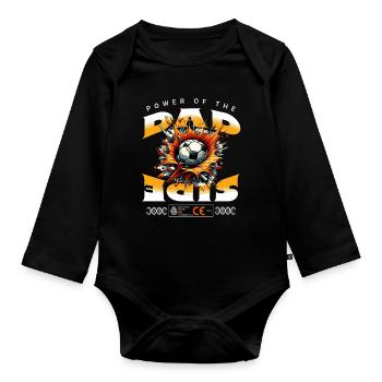 POWER OF THE DAD SIDE - Organic Longsleeve Baby Bodysuit - black - Front