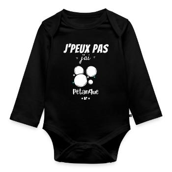 Petanque Passion - Organic Longsleeve Baby Bodysuit - black - Front