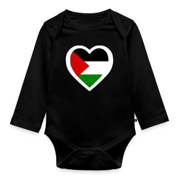Palestina herz - Baby Bio-Langarm-Body - Schwarz - Vorne