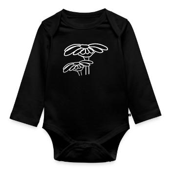 flower symbol plant flowers symbol - Organic Longsleeve Baby Bodysuit - black - Front
