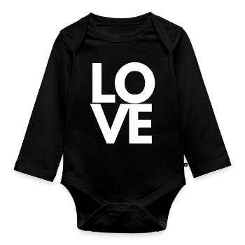 Amour Personne préférée Coeur Chérie - Body Bébé bio manches longues - noir - Devant